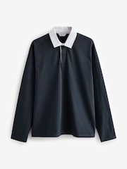 Navy/Stone/Burgundy Long Sleeve Rugby 100% Cotton Shirts 3 Pack - Image 8 of 12