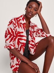 Monsoon Red Priya Palm Print Shirt - Image 1 of 5