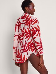Monsoon Red Priya Palm Print Shirt - Image 3 of 5
