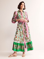 Boden Cream Cotton Midi Shirt Dress - Image 2 of 5