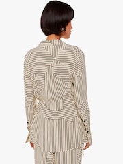 Whistles White Angled Stripe Tie Detail Shirt - Image 2 of 5