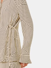 Whistles White Angled Stripe Tie Detail Shirt - Image 4 of 5