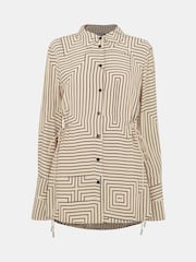 Whistles White Angled Stripe Tie Detail Shirt - Image 5 of 5