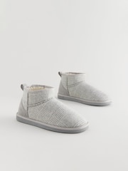 Grey Checked Boots Slippers - Image 1 of 6