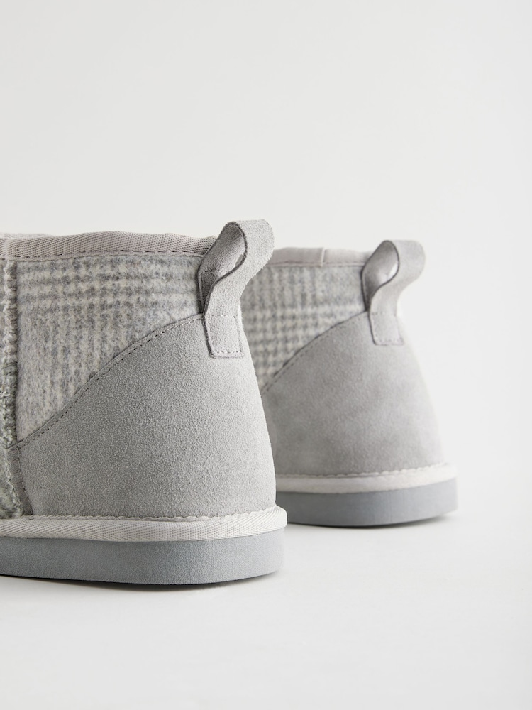 Grey Checked Boots Slippers - Image 6 of 6