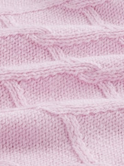 Pink Blush Crew Neck Cable Knitted Jumper With Wool - Image 7 of 7