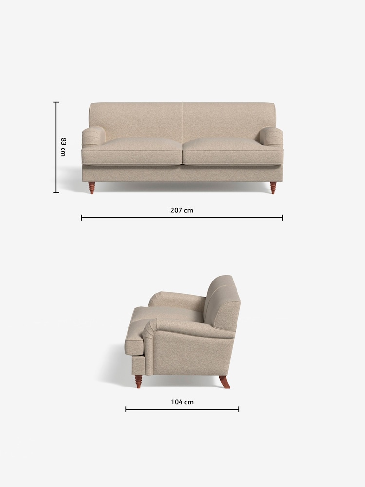 MADE.COM Basket Weave Natural Stone Orson 3 Seater Sofa - Image 3 of 3