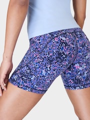 Sweaty Betty Blue Scattered Petal Print 6" Inseam Power 6" Biker Shorts - Image 2 of 8