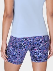 Sweaty Betty Blue Scattered Petal Print 6" Inseam Power 6" Biker Shorts - Image 3 of 8