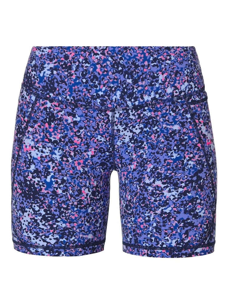 Sweaty Betty Blue Scattered Petal Print 6" Inseam Power 6" Biker Shorts - Image 8 of 8