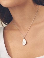Sterling Silver Hammered Organic Disc Necklace - Image 2 of 7