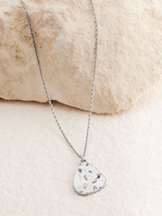 Sterling Silver Hammered Organic Disc Necklace - Image 5 of 7