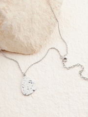 Sterling Silver Hammered Organic Disc Necklace - Image 6 of 7