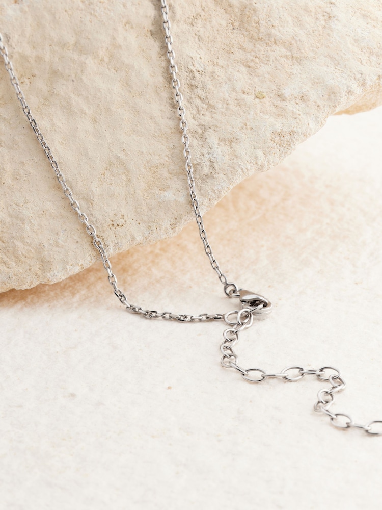 Sterling Silver Hammered Organic Disc Necklace - Image 7 of 7