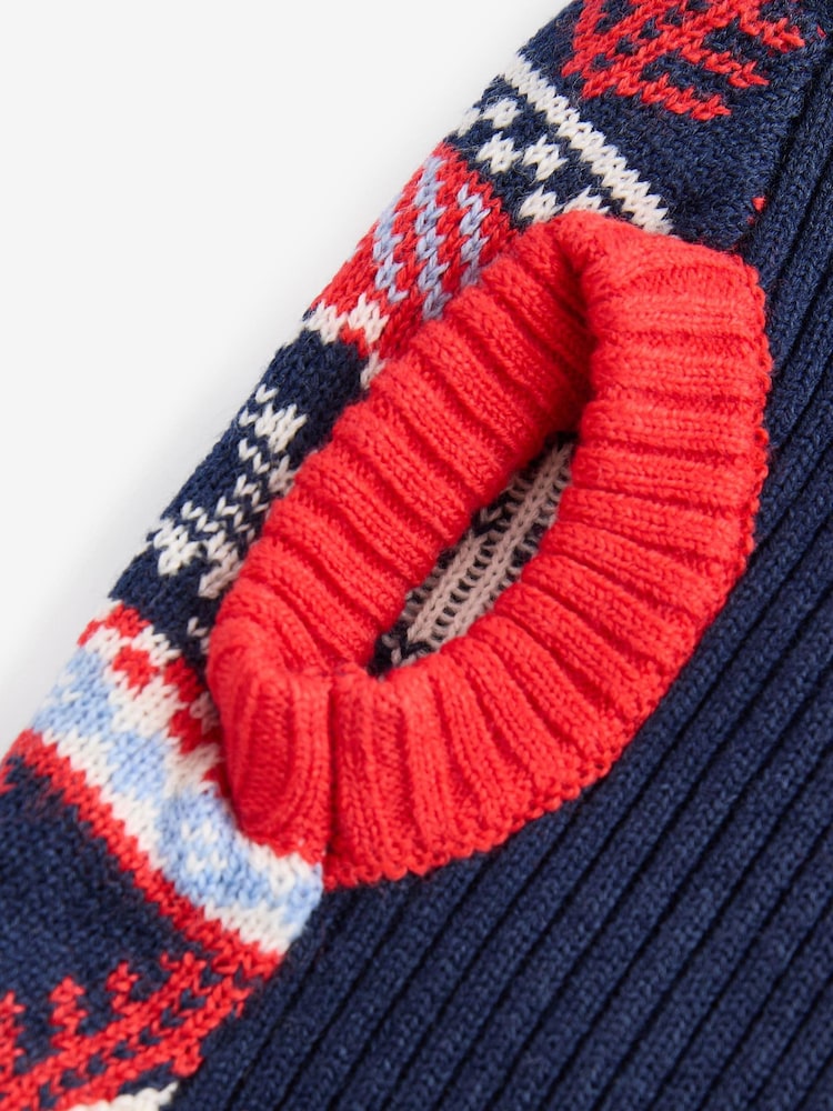 Navy Blue Fairisle Pattern Christmas Dog Jumper - Image 11 of 11 Navy Blue Fairisle Pattern Christmas Dog Jumper - Image 11 of 11