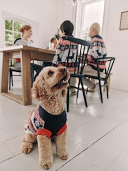 Navy Blue Fairisle Pattern Christmas Dog Jumper - Image 2 of 11