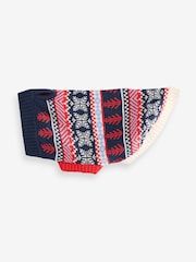 Navy Blue Fairisle Pattern Christmas Dog Jumper - Image 5 of 11