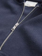 Navy Half Zip Fleece Hoodie - Image 5 of 6