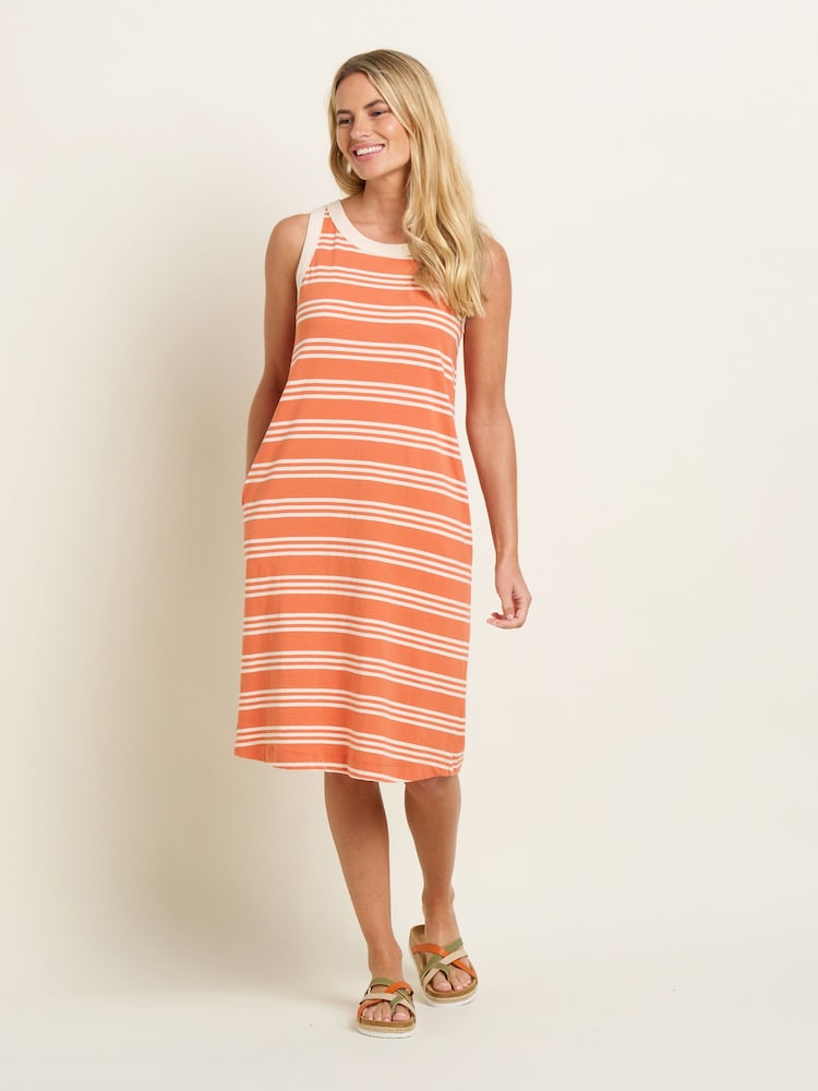 Brakeburn Ava ärmelloses Kleid mit Streifenmuster aus 100 % Baumwolle - Bild 1 von 5 Brakeburn Ava ärmelloses Kleid mit Streifenmuster aus 100 % Baumwolle - Bild 1 von 5