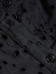 Ted Baker Black Oversized Nikaia Broderie Midi Dress - Image 5 of 5