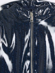 River Island Blue Girls Holographic Monogram Rain Jacket - Image 4 of 4