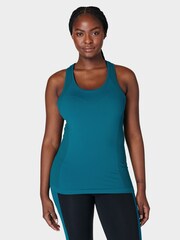 Sweaty Betty Reef Teal Blue Athlete Seamless Workout Tank Top - Image 3 of 7