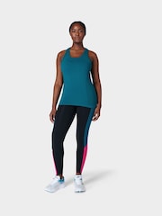 Sweaty Betty Reef Teal Blue Athlete Seamless Workout Tank Top - Image 4 of 7