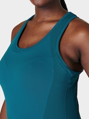 Sweaty Betty Reef Teal Blue Athlete Seamless Workout Tank Top - Image 6 of 7