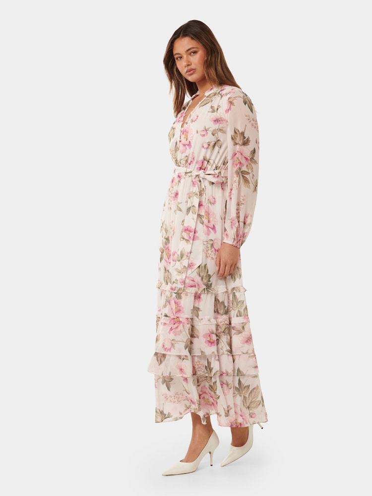 Forever New Pink Sonia Ruffle Midi Dress - Image 2 of 4