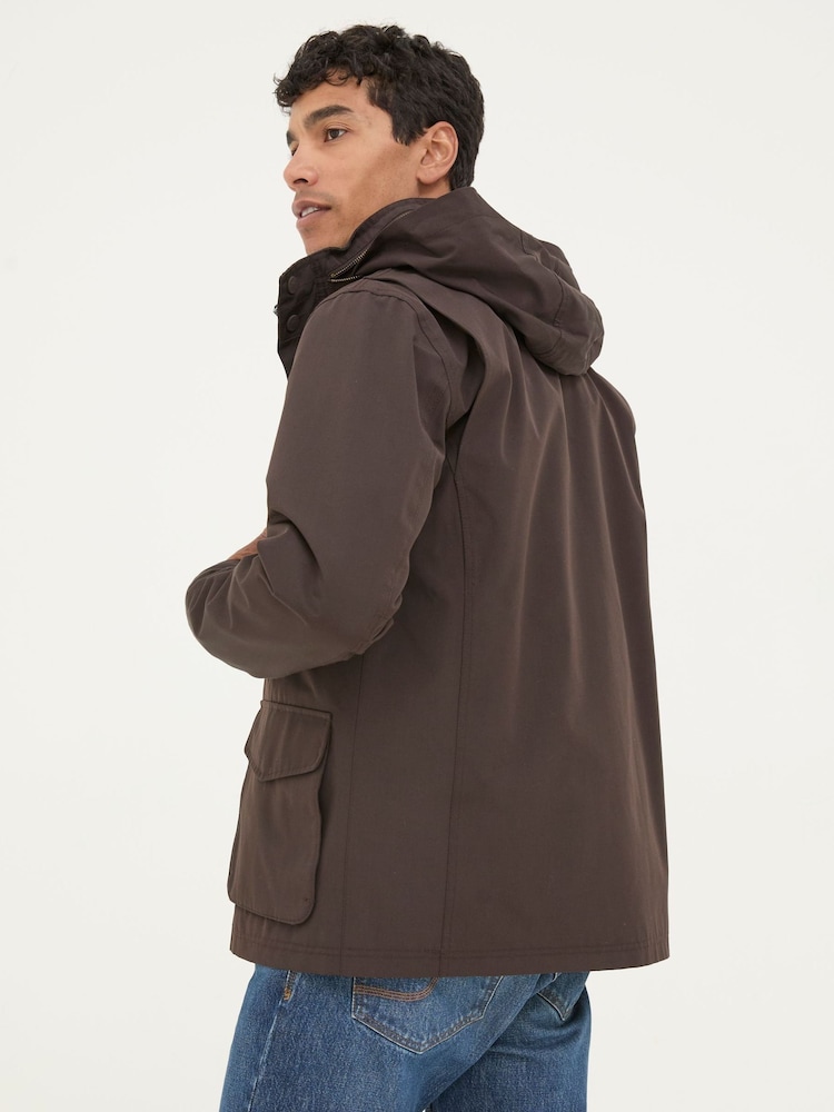 FatFace Truro Dark Brown Waterproof Jacket - Image 2 of 7