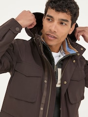 FatFace Truro Dark Brown Waterproof Jacket - Image 6 of 7