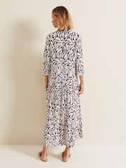 Phase Eight Purple Penele Geo Zip Midi Dress - Image 2 of 7