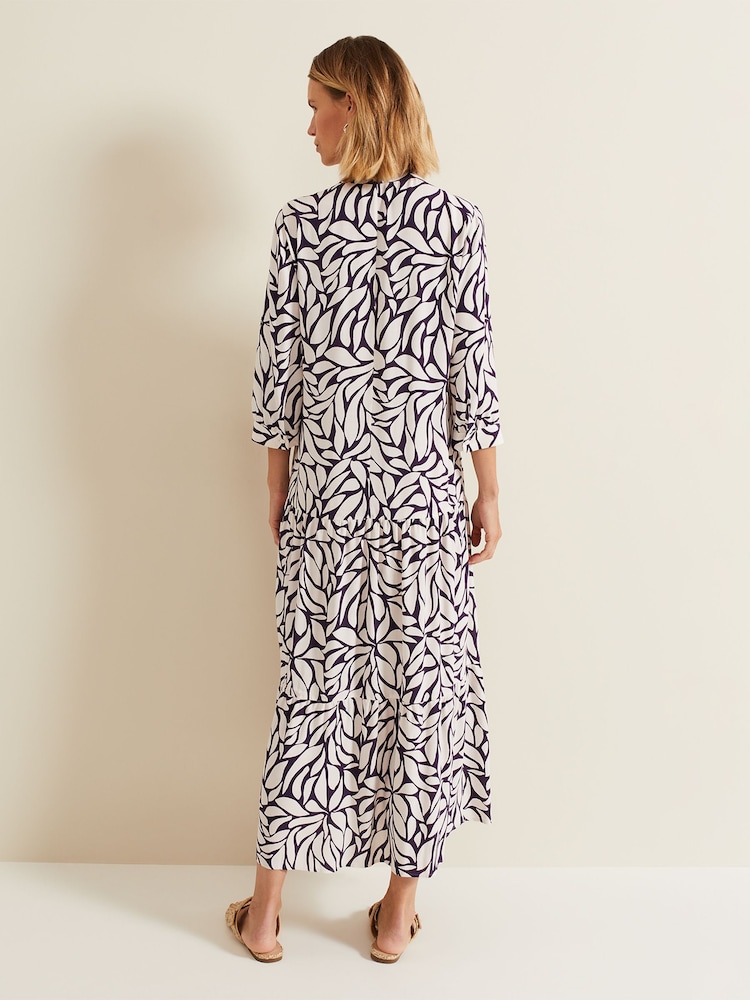 Phase Eight Purple Penele Geo Zip Midi Dress - Image 2 of 7 Phase Eight Purple Penele Geo Zip Midi Dress - Image 2 of 7