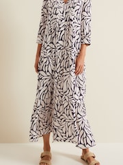 Phase Eight Purple Penele Geo Zip Midi Dress - Image 4 of 7