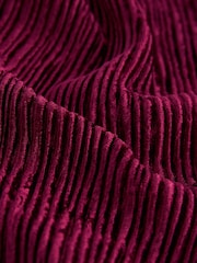 Berry Burgundy Red Velvet Plisse Wide Leg Trousers - Image 6 of 6