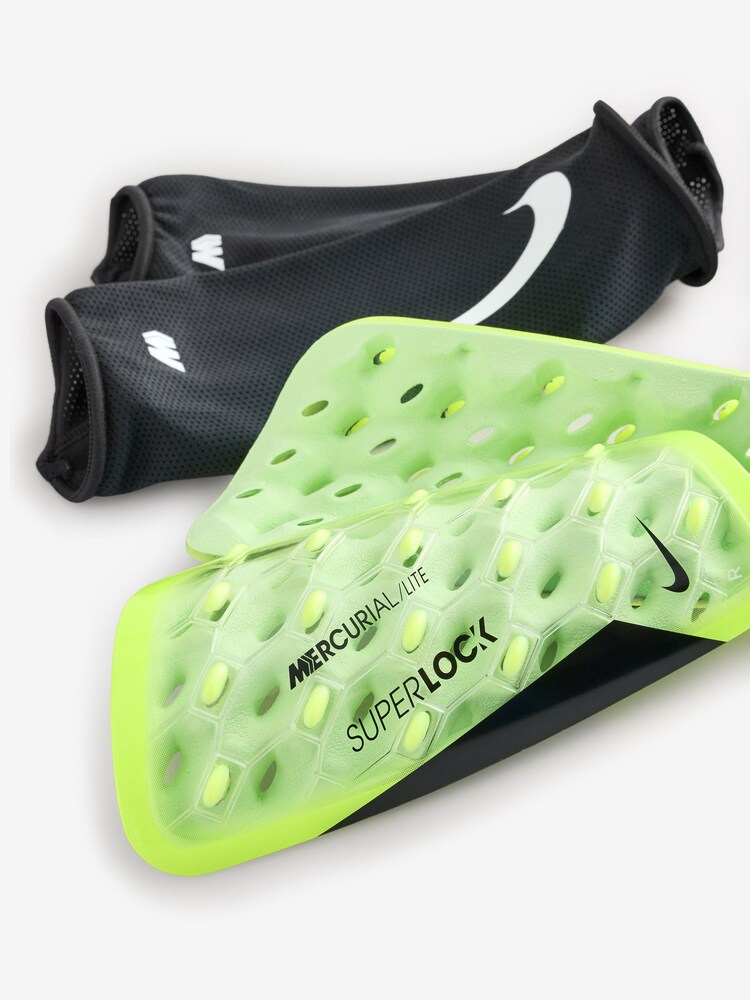 Nike Yellow Mercurial Lite SuperLock Football Shin Guards - Image 3 of 3