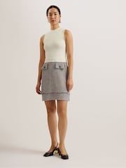 Ted Baker Cream Mayumid Sleeveless Mockable Mini Dress - Image 2 of 7