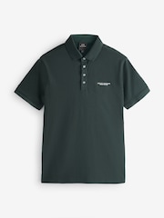 Armani Exchange Green Text Logo 100% Cotton Polo Shirt - صورة 1 من 2