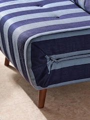 MADE.COM Eclipse Blue Wide Stripe Haru Single 1 Seater Sofa Bed - Image 5 of 7