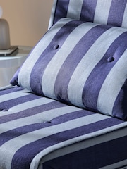MADE.COM Eclipse Blue Wide Stripe Haru Single 1 Seater Sofa Bed - Image 6 of 7