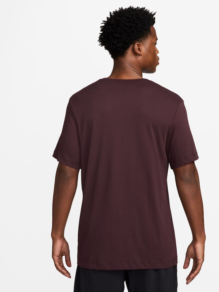 Nike Burgundy Crush Dri-FIT Training T-Shirt - Image 2 of 3