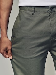 Khaki Green Straight Fit Utility Chino 100% Cotton Trousers - Image 5 of 10