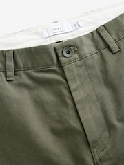 Khaki Green Straight Fit Utility Chino 100% Cotton Trousers - Image 8 of 10