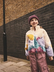 Cream Multi Scenic Borg Half Zip Top (3-16yrs) - Image 2 of 4