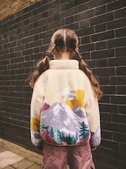 Cream Multi Scenic Borg Half Zip Top (3-16yrs) - Image 4 of 4