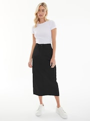 Threadbare Black 100% Cotton Maxi Cargo Skirt - Image 2 of 5