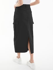 Threadbare Black 100% Cotton Maxi Cargo Skirt - Image 3 of 5