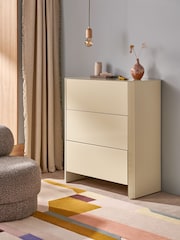 MADE.COM Ecru White Eleni 3 Drawer Chest of Drawers - Image 1 of 4