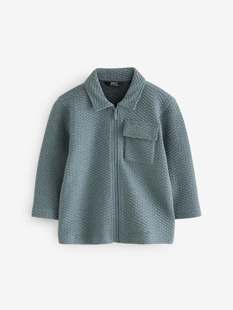 Charcoal Grey Zip Through Textured Jacket (3mths-7yrs) - Image 1 of 4