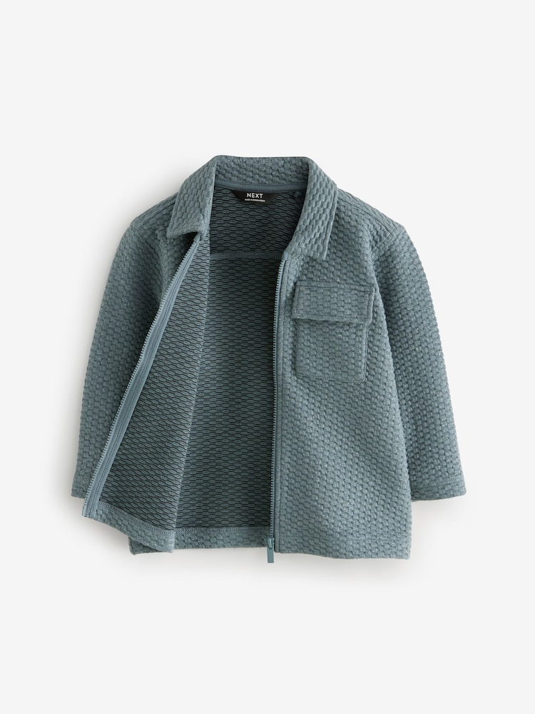 Charcoal Grey Zip Through Textured Jacket (3mths-7yrs) - Image 2 of 4